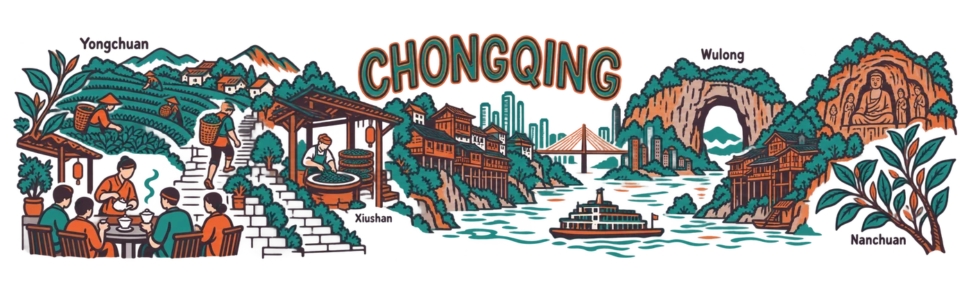 Chongqing — Stairs and Gaiwan