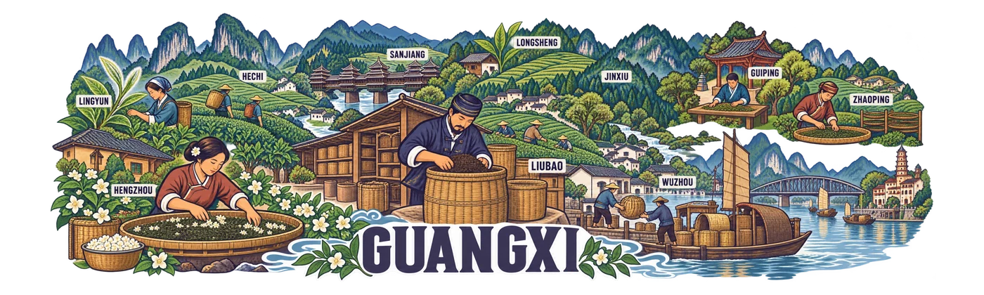 Guangxi — Tea mountains and river basket