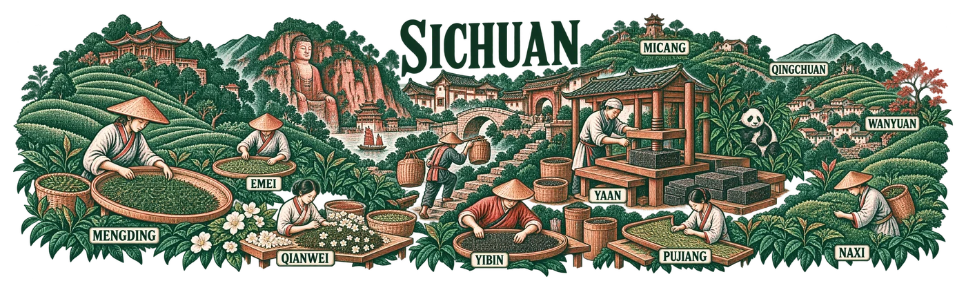 Sichuan — Basket and tea brick